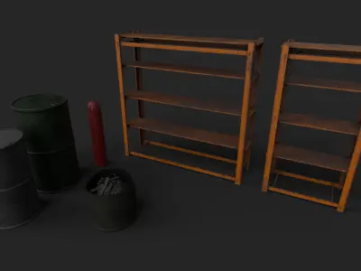 Warehouse Props Set Low-poly 3D model