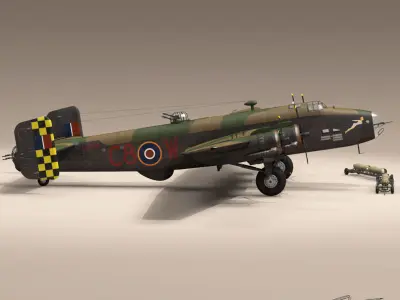 Handley page halifax MK3 RAF 3D model