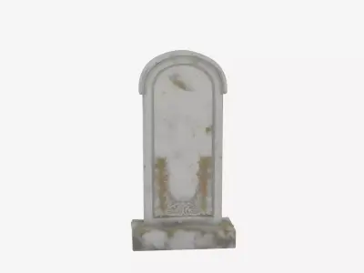 Realistic 3D Foam Tombstone Model with Floral Cracks 3D model