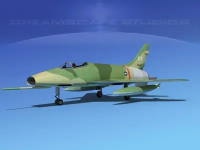 North American F-100D Super Sabre V01 USAF 3D model