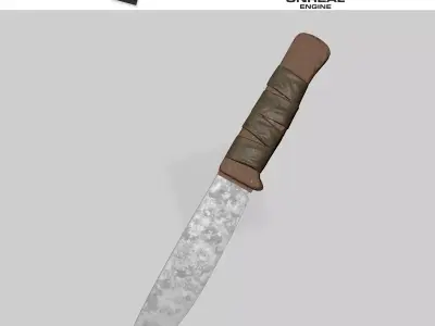 Stylized Knife Weapon PBR low-poly game ready Free low-poly 3D model