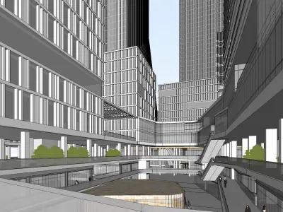 SU model of Liuxiandong headquarters commercial office building 3D model