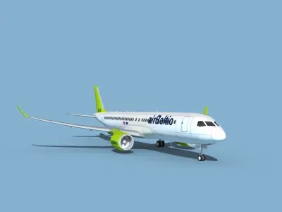 Airbus A220-300 Air Baltic 3D model