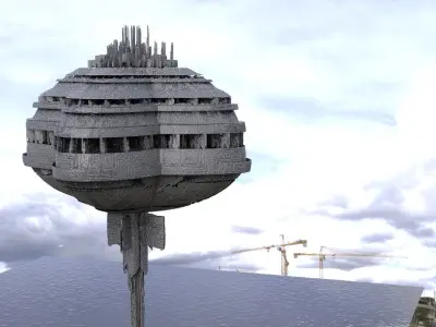 Space Skyscraper city 3D model