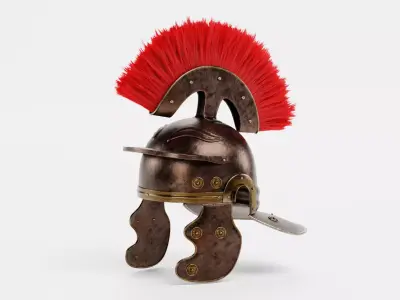 Aged Centurion Helmet - Roman Armor Equipment 3D model