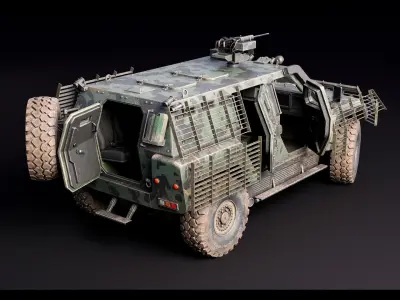 COBRA II Military Armored Vehicle - Game Ready 3D Model Low-poly 3D model