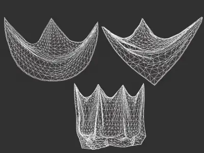 Fishing Net - Intact and Damaged Low-poly 3D model