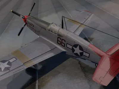 North American P-51C Mustang - Tuskegee Airmen 3D model
