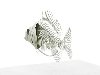 fish bone Low-poly 3D model