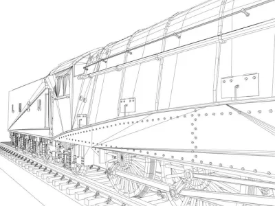 Mallard Steam Train Low-poly 3D model