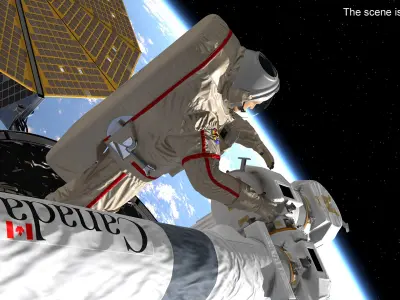 Astronaut Space Suit Orlan MK Rigged 3D model