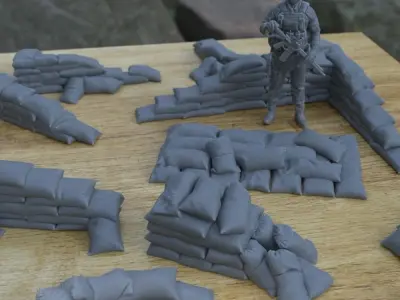 REALISTIC SANDBAG SHELTER FOR MILITARY TERRAIN 1-35 3D print model