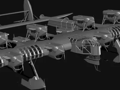 Kalinin K-7 Airplane 3D model