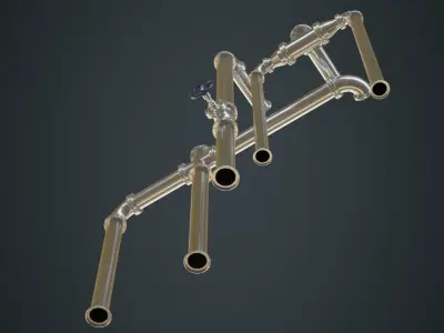 Industrial Pipes 2B Low-poly 3D model