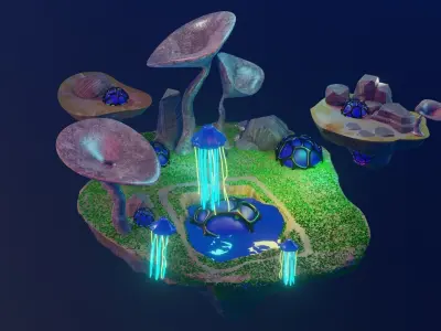 Alien planet Free 3D model