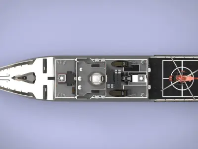 Fast Missile Boat Low-poly 3D model