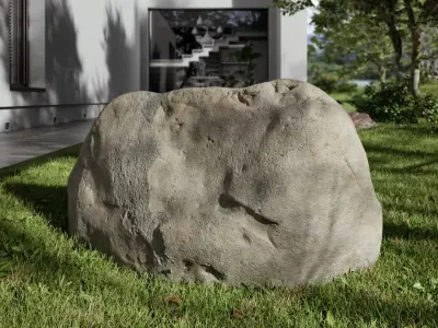  Warm Toned Smooth Large Rock Boulder Model 