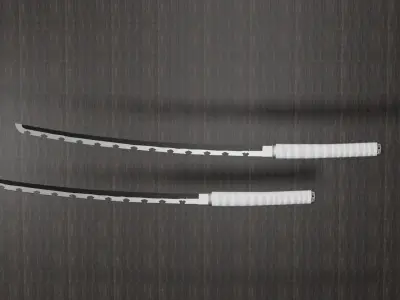 Demon Slayer Sword - Inosuke Nichirin blade  Low-poly 3D model