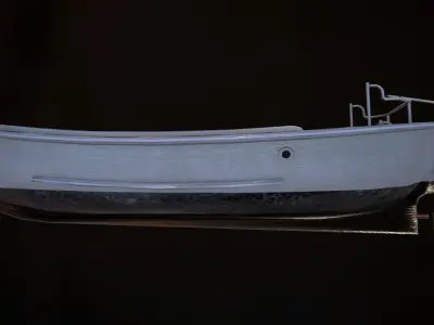 MOTORBOAT fishing boat Low-poly 3D model