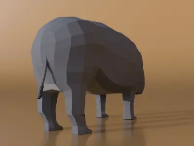 Rchinoceros rhinoceros in low polygons Free low-poly 3D model
