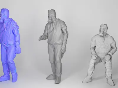 Animated Soviet Liquidator of nuclear accident of Chernobyl 84 Low-poly 3D model