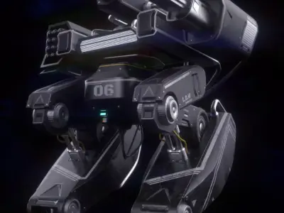 Robot K74 Low-poly 3D model