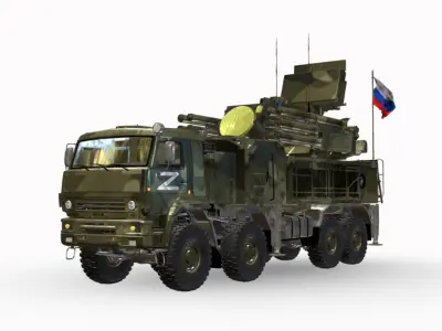 Pantsir-S1 8x8 Low-poly 3D model