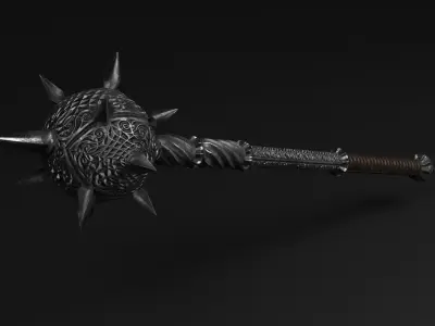 Morning Star Mace Low-poly 3D model