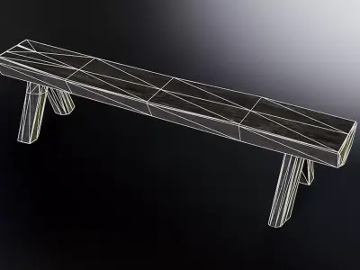 Log Bench Low-poly 3D model
