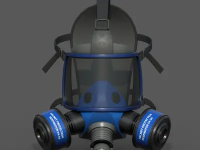 Gas mask helmet 3d model military combat  Low-poly 3D model 6