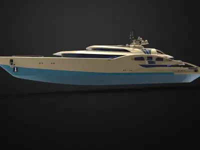 Mega yacht 3D model