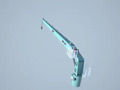 Ships deck crane 3D model