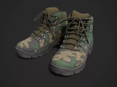 Tactical Boots Low-poly 3D model 3
