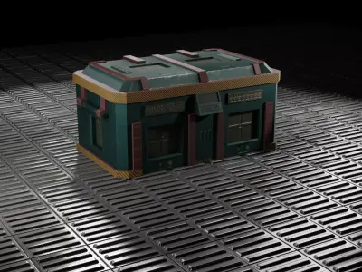 container box low-poly Free low-poly 3D model