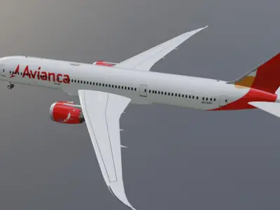 Avianca Boeing 787-9 low poly 3D Model  Low-poly 3D model