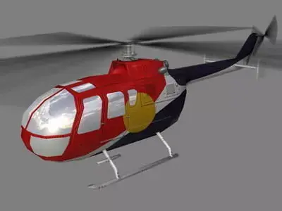 Bo105 V4 Helicoopter Low-poly 3D model