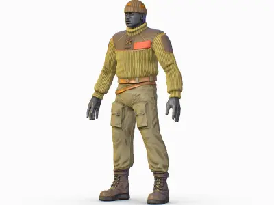 High Poly Casual Male Technician Sweater Low-poly 3D model