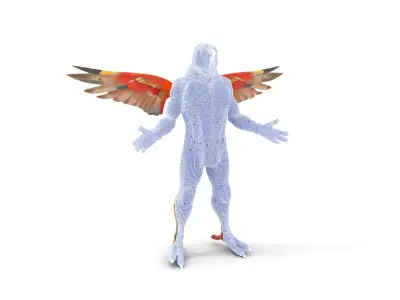 Falcon Warrior Rigged and Animated D Character Model Low-poly 3D model