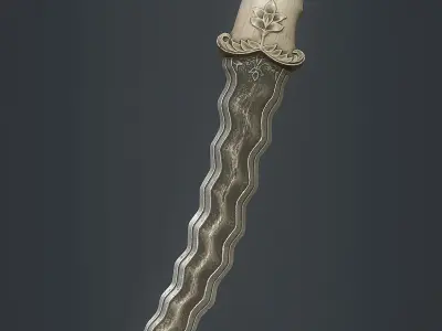 Indian dagger Low-poly 3D model