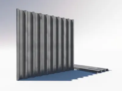 Corrugated galvanized sheets 9 Low-poly 3D model