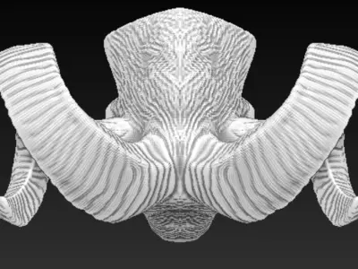 ram horned head 3D model