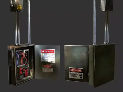 Electrical Box Game Ready Low-poly 3D model