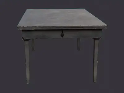 USA Barracks Wooden Table Low-poly 3D model