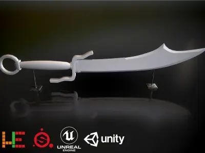 HIE Game Ready Broad sword N1 Low-poly 3D model