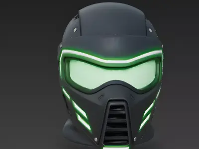 Stylized Cyber Ninja Mask 3D Model 3D Model Low-poly 3D model
