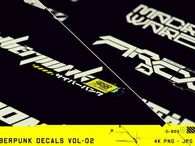 60 Cyberpunk Decals Vol-02 Texture