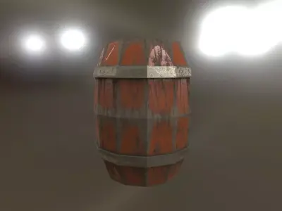 Wooden Barrel low-poly  Free low-poly 3D model