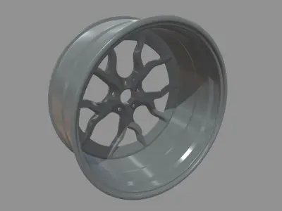 Rim Car Custom 01 Low-poly 3D model