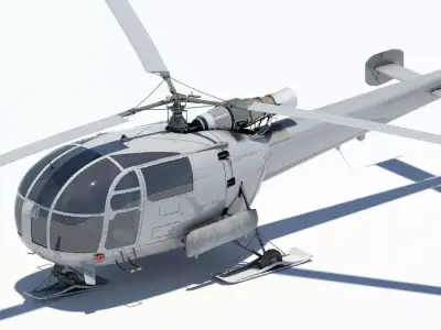Alouette III Helicopter 3D model