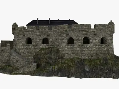 Coastal defense fort 3D model